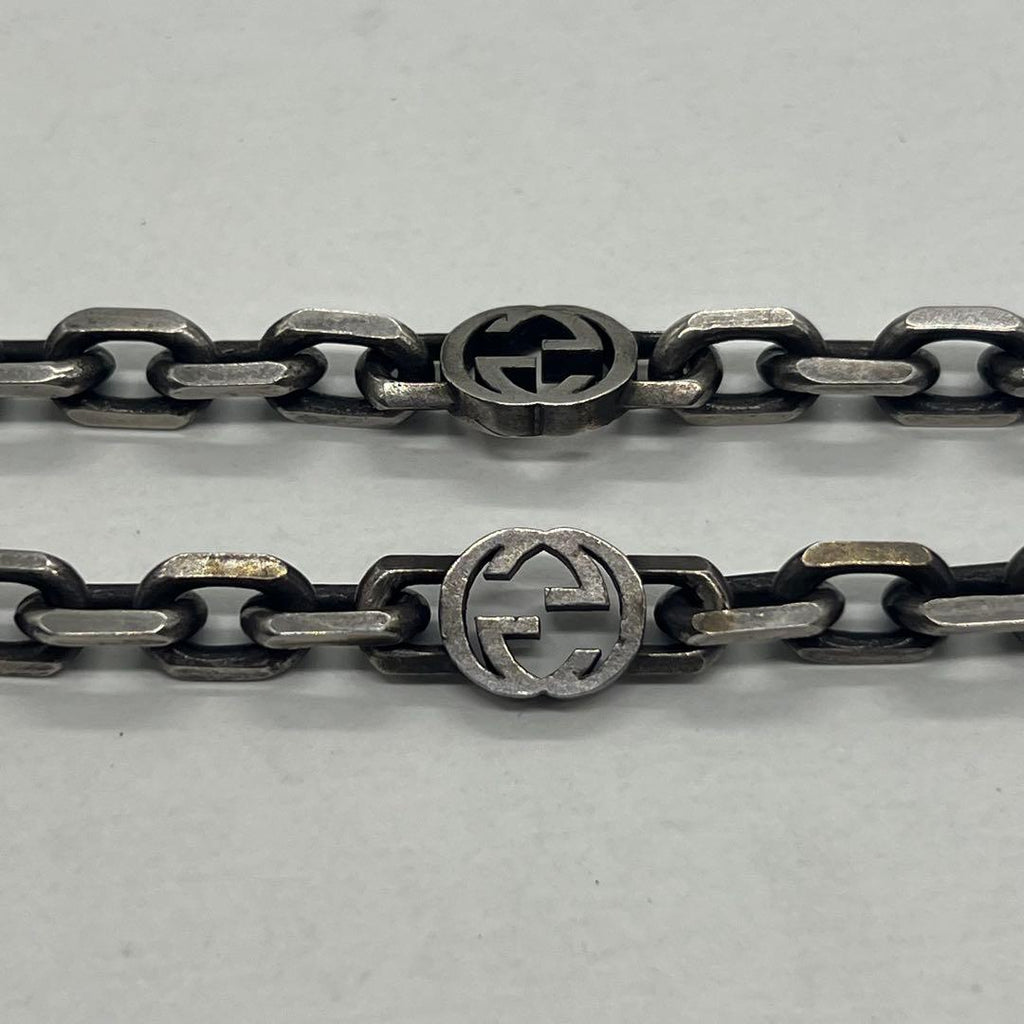 Gucci Interlocking Chain Necklace Aging Processing — view 7