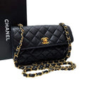 Chanel Lambskin Mini Quilted Flap Shoulder Bag Leather