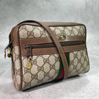 Gucci GG Sherry Line Shoulder Bag Brown Logo