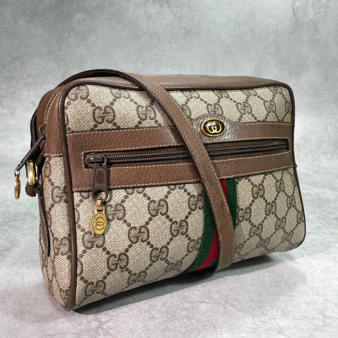Gucci GG Sherry Line Shoulder Bag Brown Logo