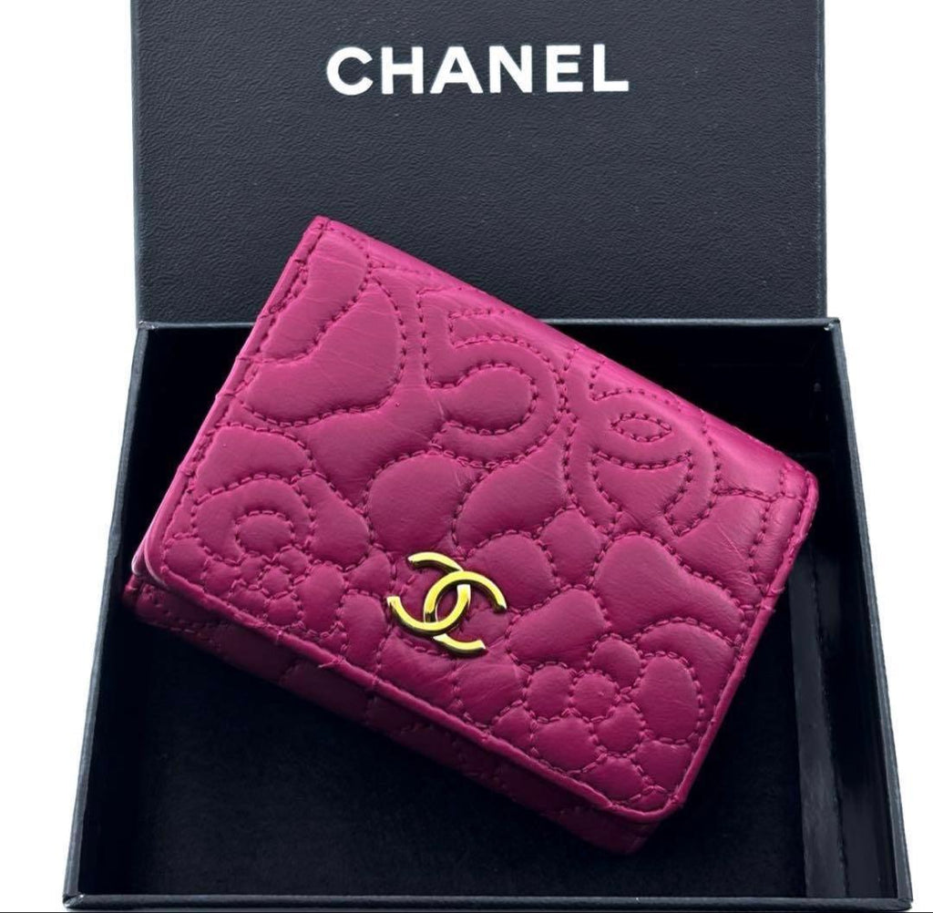 Chanel Wallet Camellia No. 5 Stitch Trifold Compact