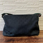 Gucci GG Canvas Sherry Line Shoulder Bag Leather Black — view 2
