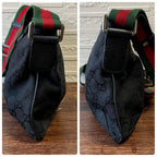 Gucci GG Canvas Sherry Line Shoulder Bag Leather Black — view 4