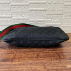 Gucci GG Canvas Sherry Line Shoulder Bag Leather Black — view 5