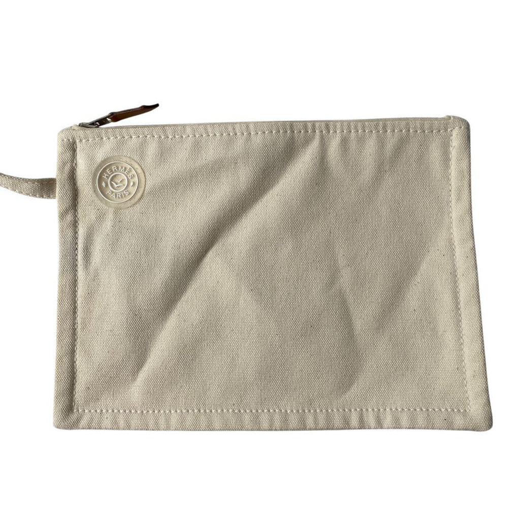 Hermes Cannes MM Canvas Tote with Pouch — view 9