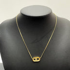 Dior CD Logo Necklace Gold Rhinestone — view 6