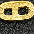 Dior CD Logo Necklace Gold Rhinestone — view 9