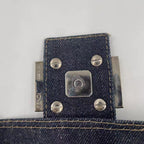 Fendi Denim Flower Embroidery Baguette Bag — view 7