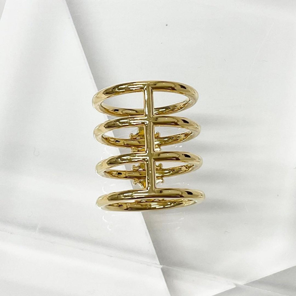 Celine Triomphe Cage Ring Logo Gold — view 3