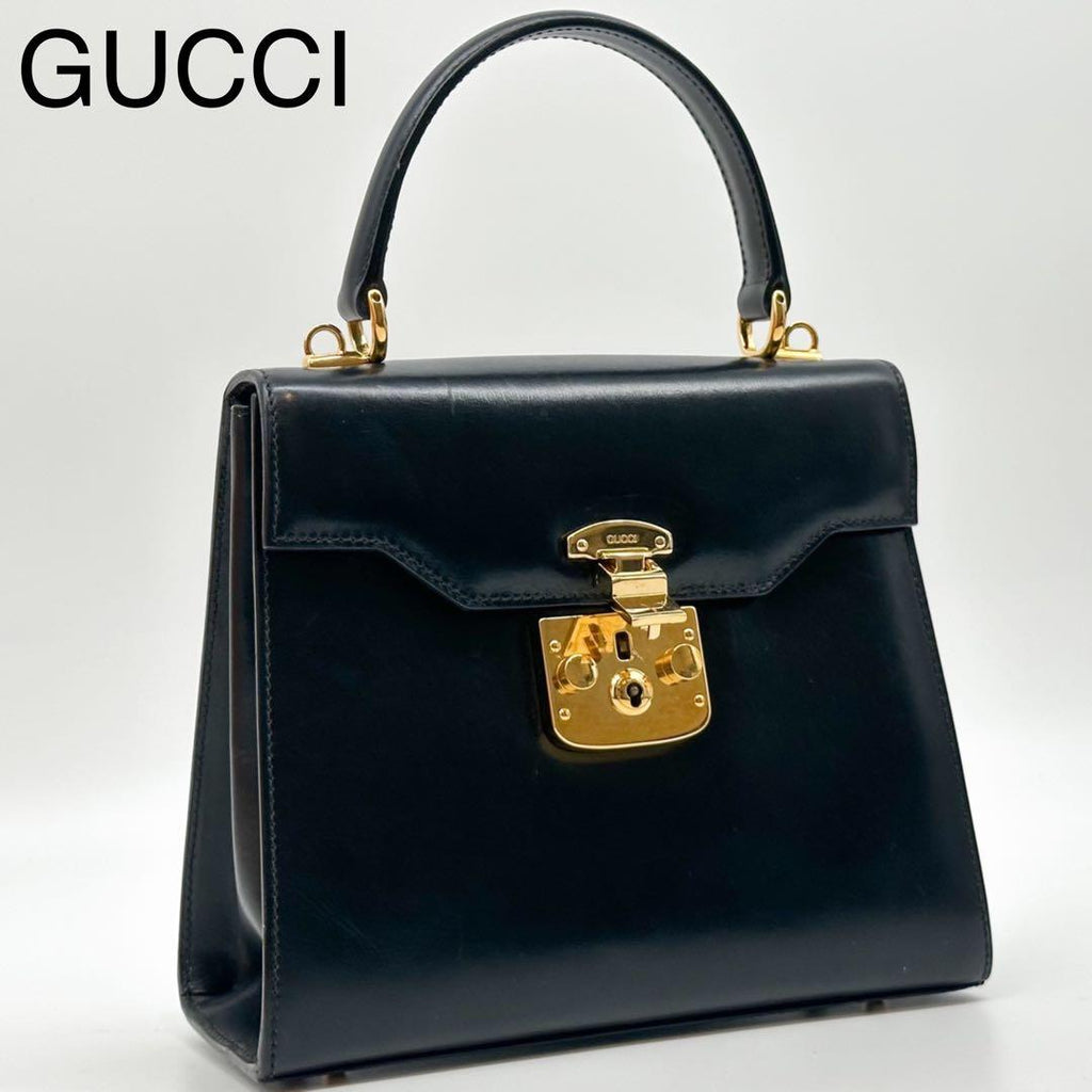 Gucci Vintage Rock Handbag Leather Black