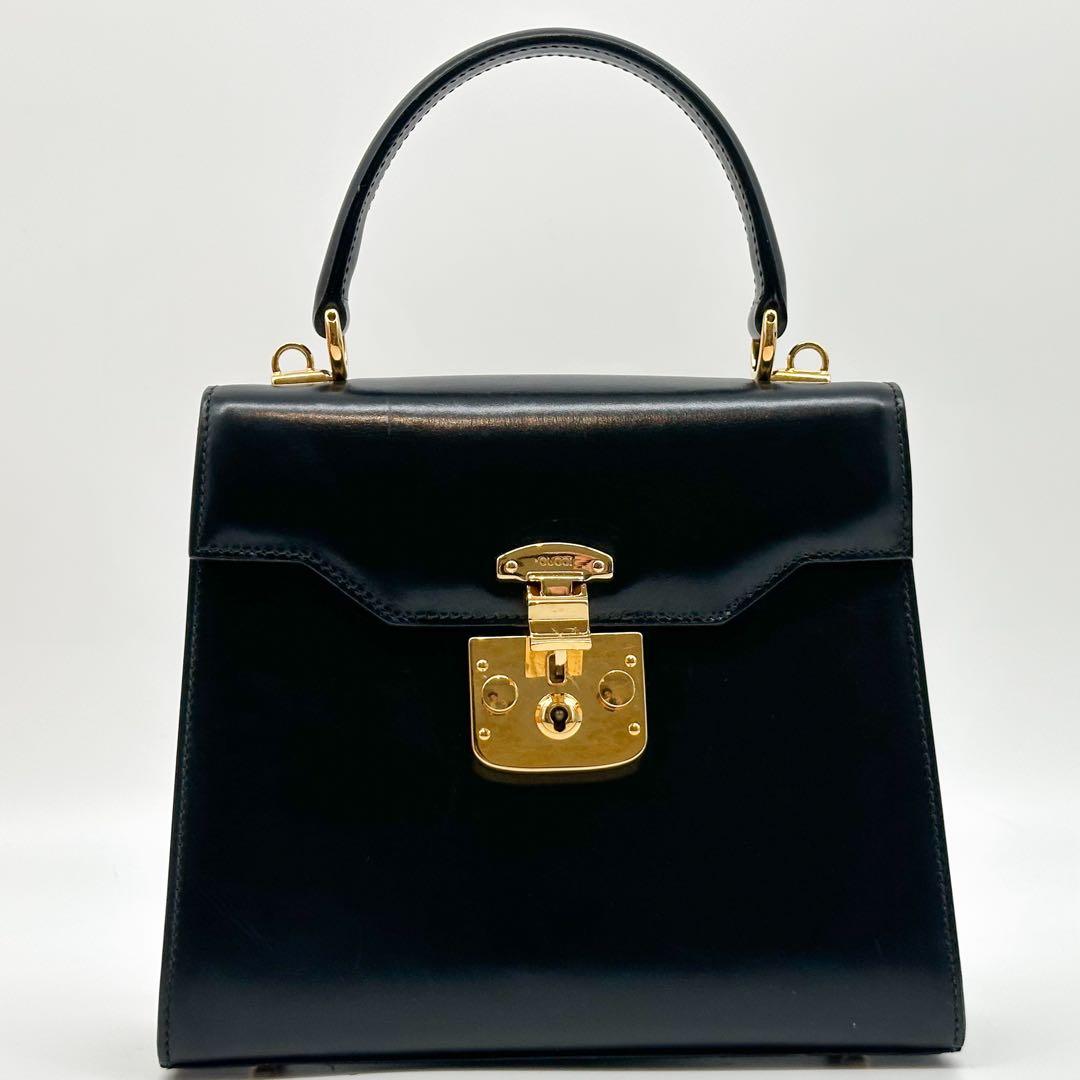 Gucci Vintage Rock Handbag Leather Black — view 2