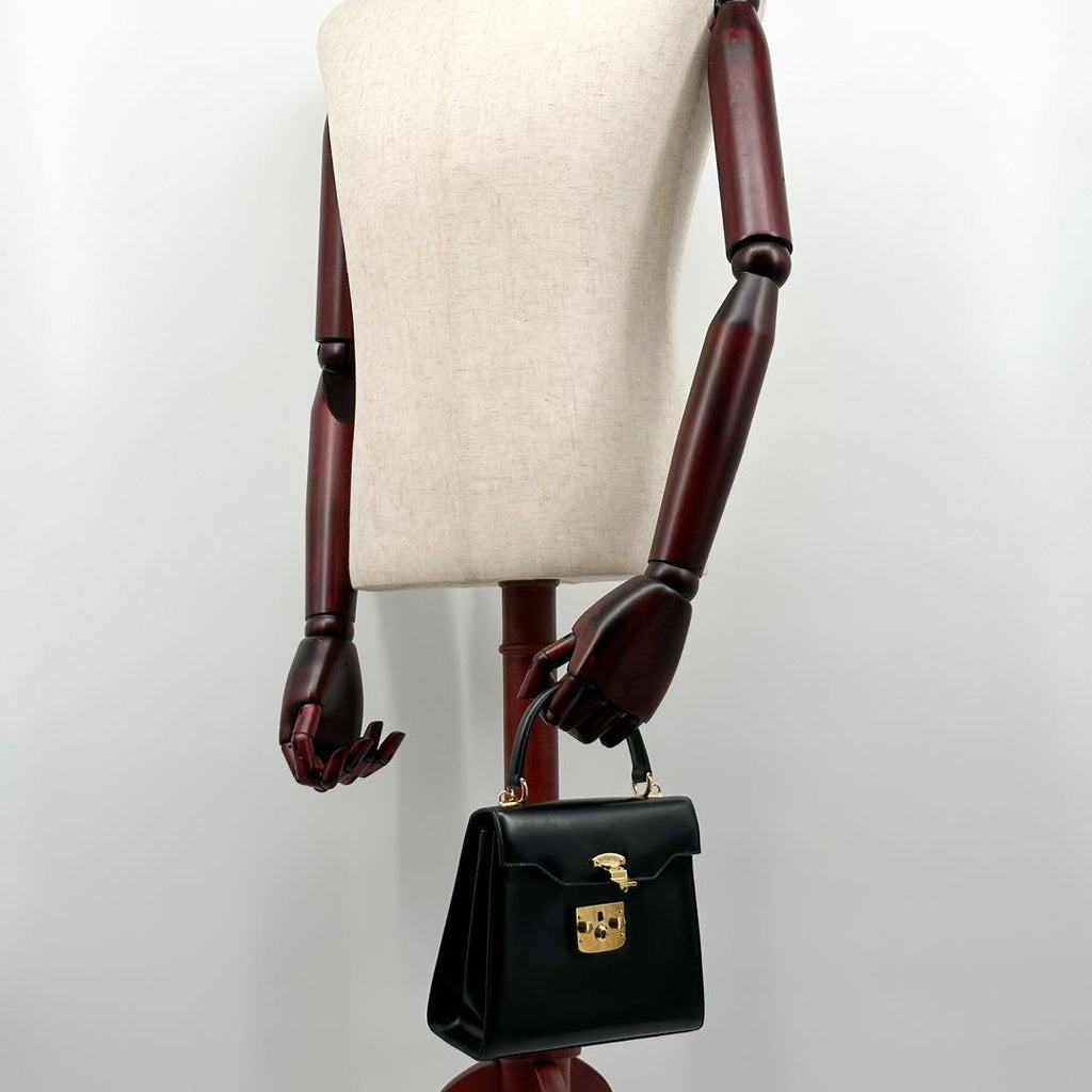 Gucci Vintage Rock Handbag Leather Black — view 4