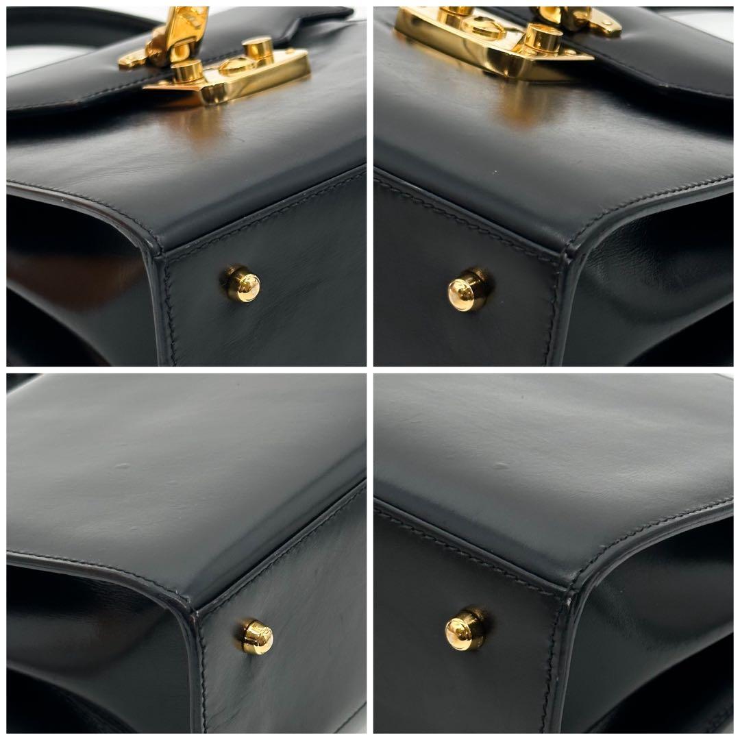 Gucci Vintage Rock Handbag Leather Black — view 7