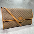 Gucci GG Shoulder Bag Brown Beige Logo Leather