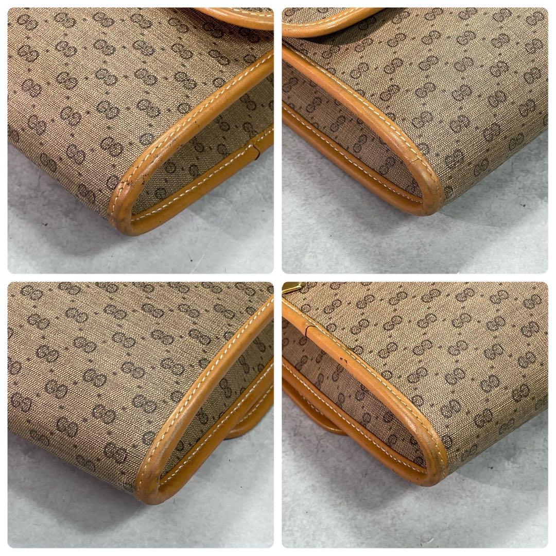 Gucci GG Shoulder Bag Brown Beige Logo Leather — view 8