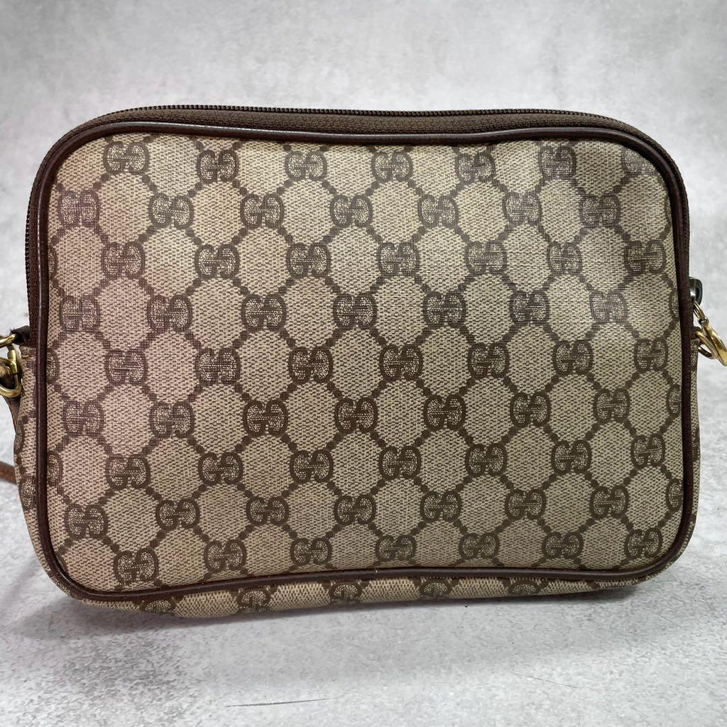 Gucci GG Shoulder Bag Brown Beige Leather Logo — view 3