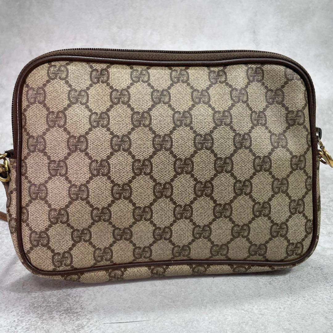 Gucci GG Shoulder Bag Brown Beige Leather Logo — view 3