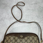 Gucci GG Shoulder Bag Brown Beige Leather Logo — view 4