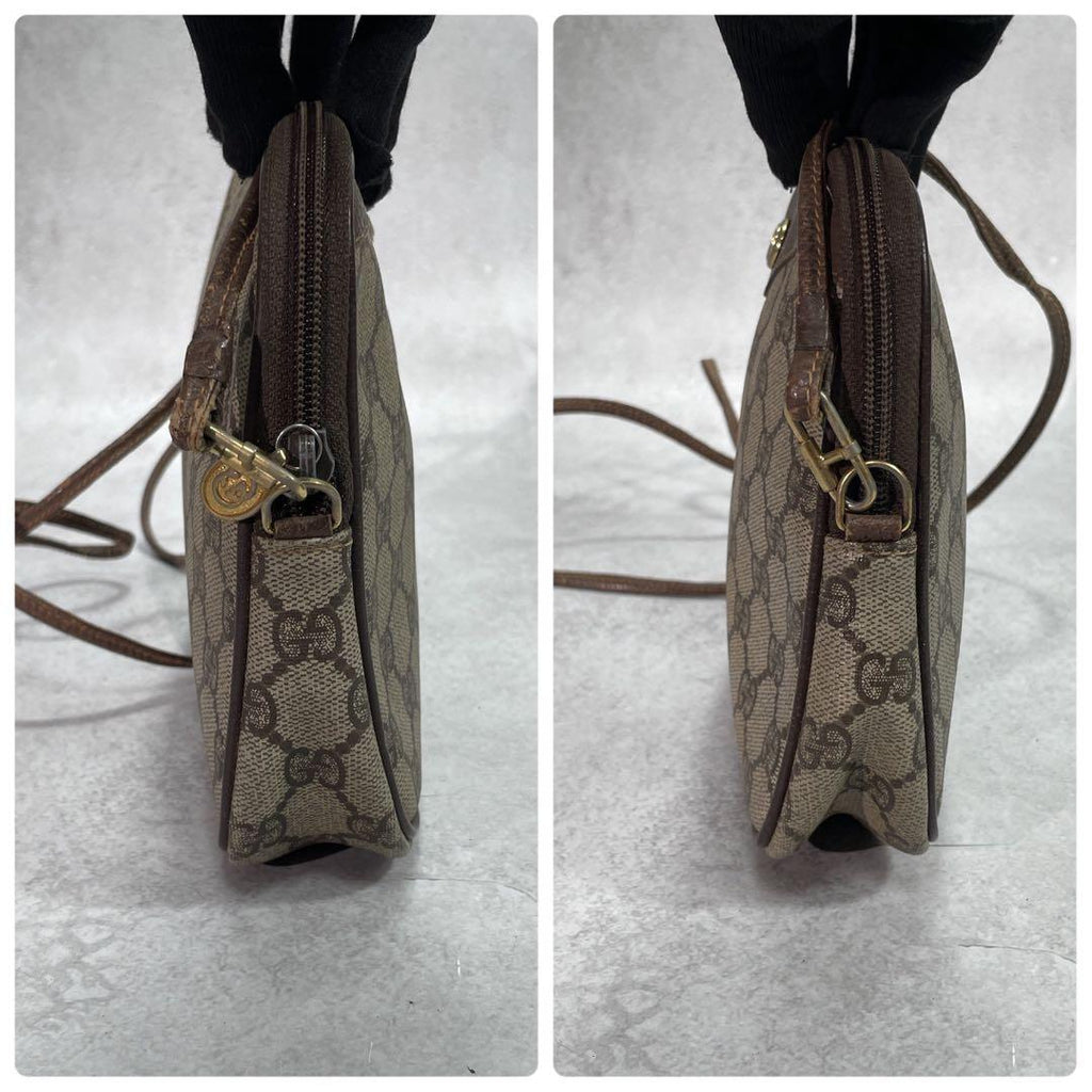 Gucci GG Shoulder Bag Brown Beige Leather Logo — view 6