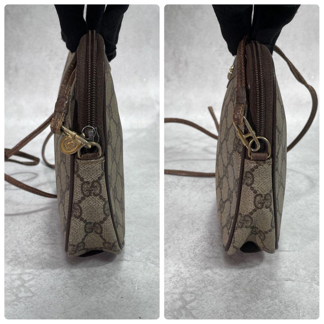 Gucci GG Shoulder Bag Brown Beige Leather Logo — view 6