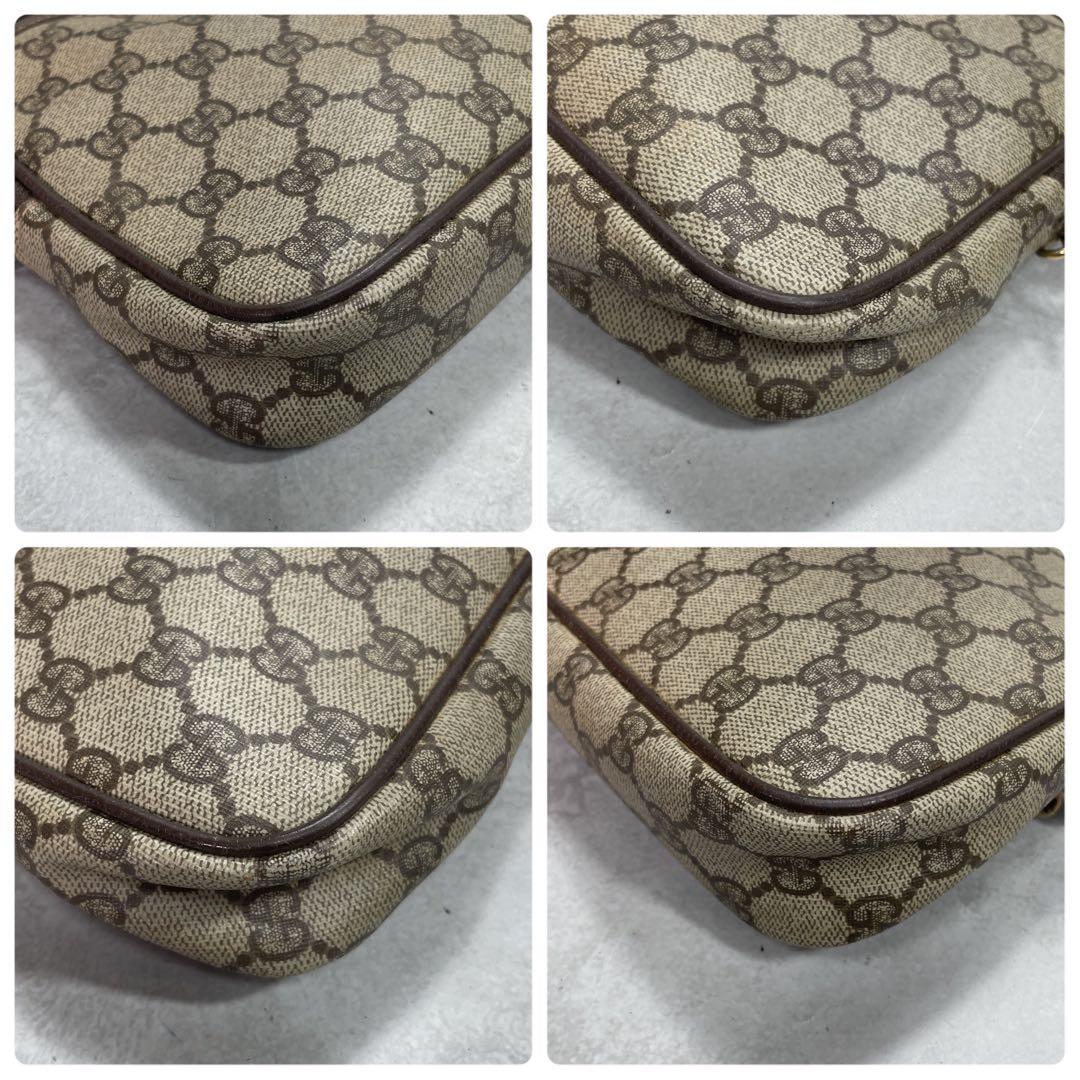 Gucci GG Shoulder Bag Brown Beige Leather Logo — view 8