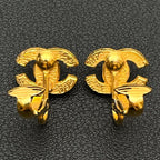 Chanel CC Logo Earrings Rhinestone Gold — view 5