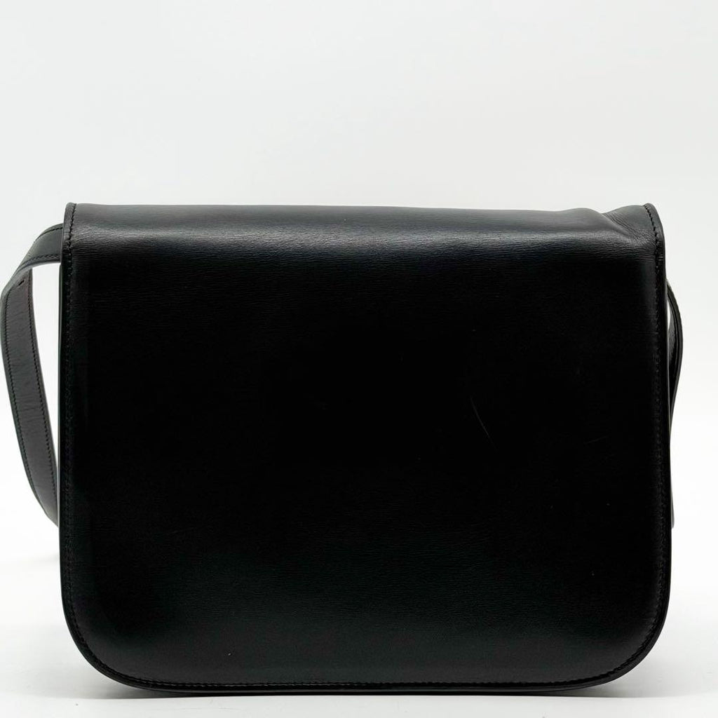 Celine Classic Box Medium Shoulder Bag Black Leather — view 3