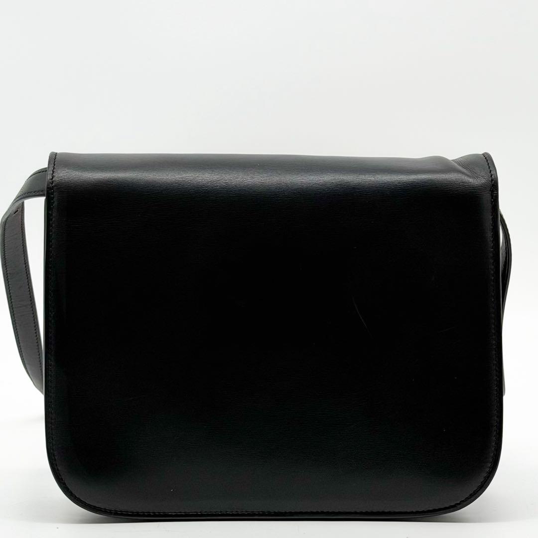 Celine Classic Box Medium Shoulder Bag Black Leather — view 3