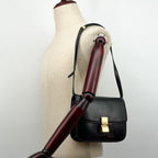 Celine Classic Box Medium Shoulder Bag Black Leather — view 5