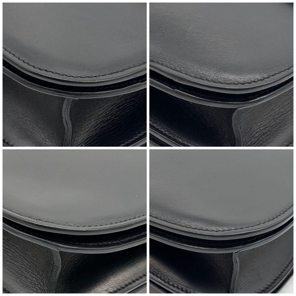 Celine Classic Box Medium Shoulder Bag Black Leather — view 8
