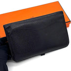 Hermes Dogon GM Navy Togo Silver Wallet Coin Case — view 2