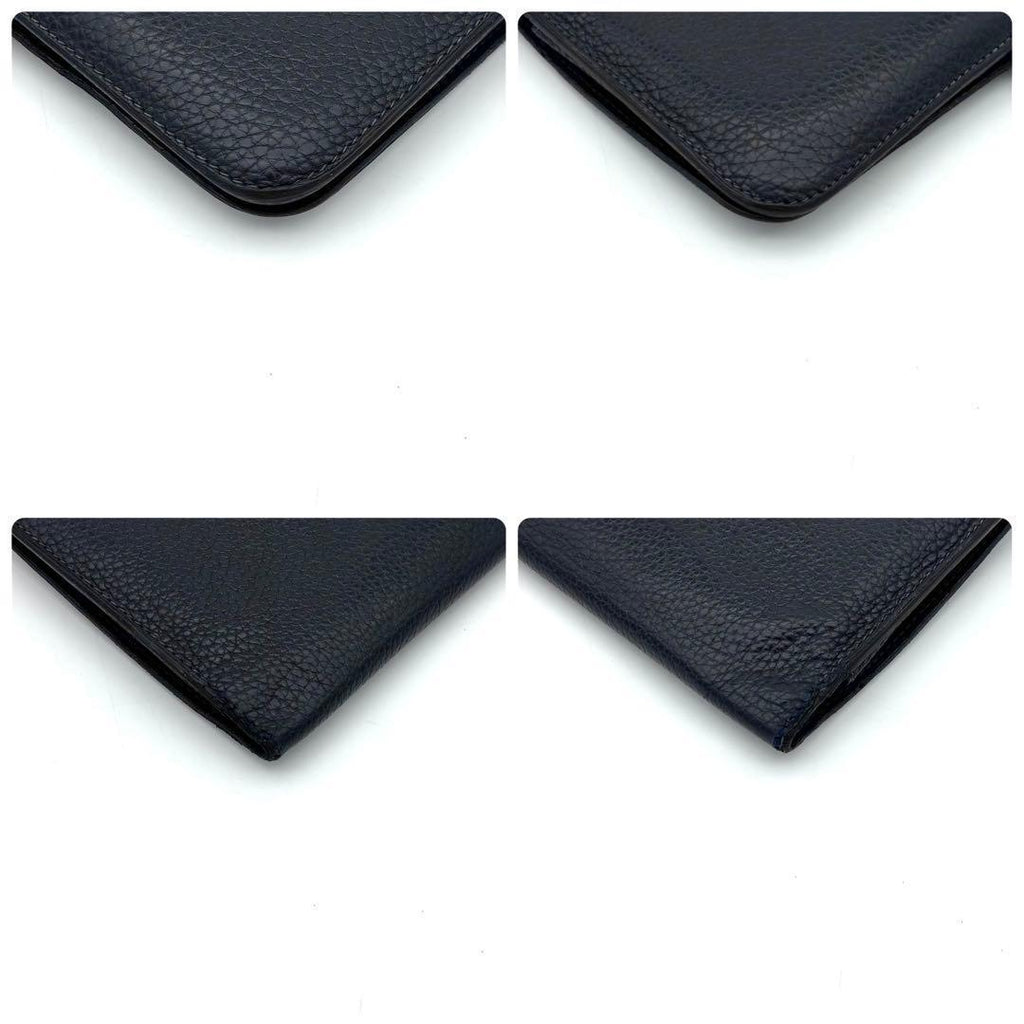Hermes Dogon GM Navy Togo Silver Wallet Coin Case — view 6