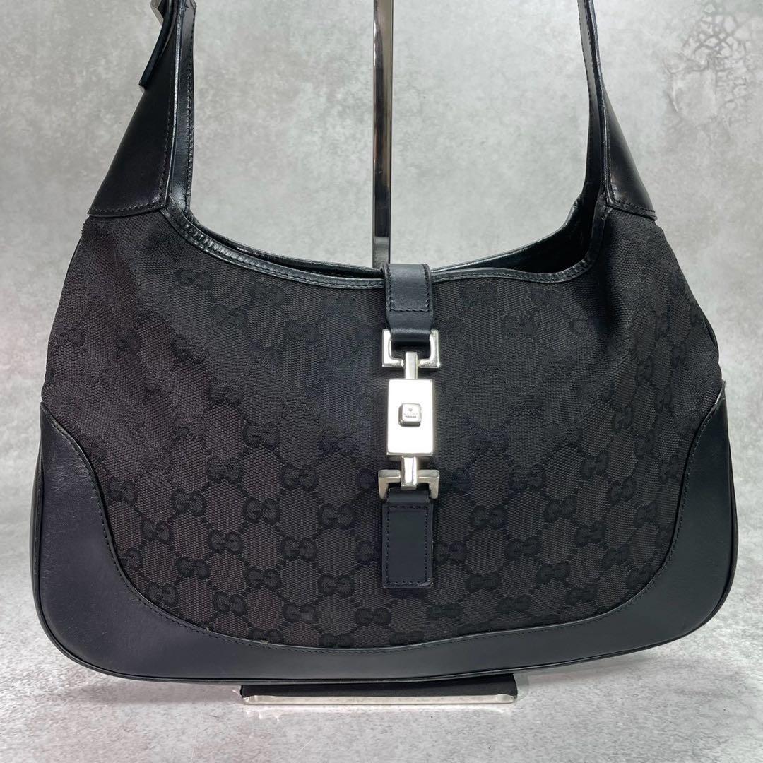 Gucci GG Shoulder Bag Jackie Black Leather — view 2