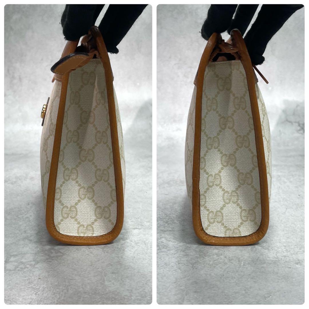 Gucci GG Clutch Beige Brown Leather Logo — view 6