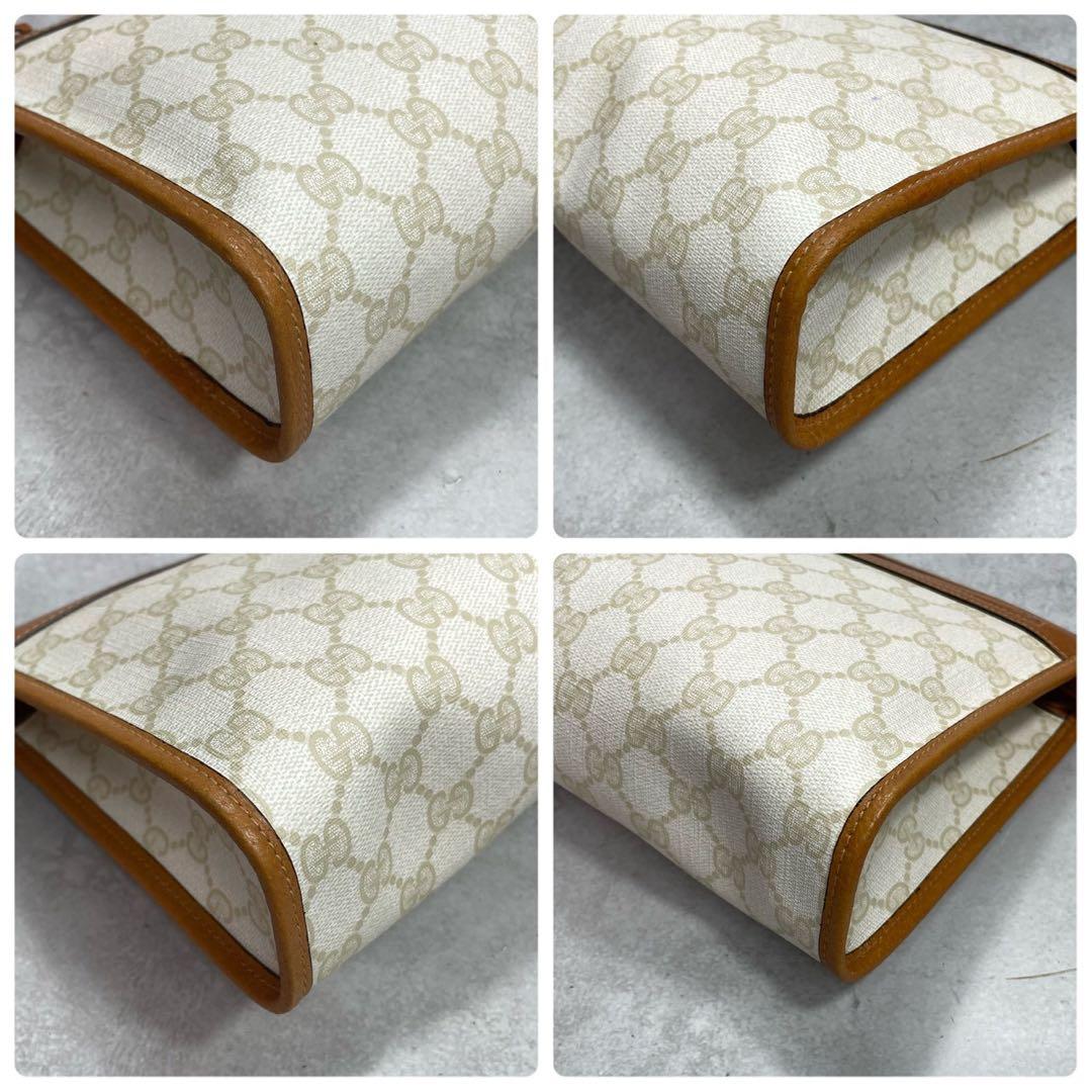 Gucci GG Clutch Beige Brown Leather Logo — view 8