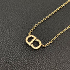 Dior CD Logo Clair de Lune Rhinestone Necklace — view 3