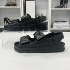 Prada Logo Padded Nappa Leather Velcro Sandals Black — view 3