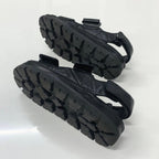 Prada Logo Padded Nappa Leather Velcro Sandals Black — view 6
