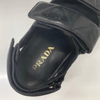 Prada Logo Padded Nappa Leather Velcro Sandals Black — view 7