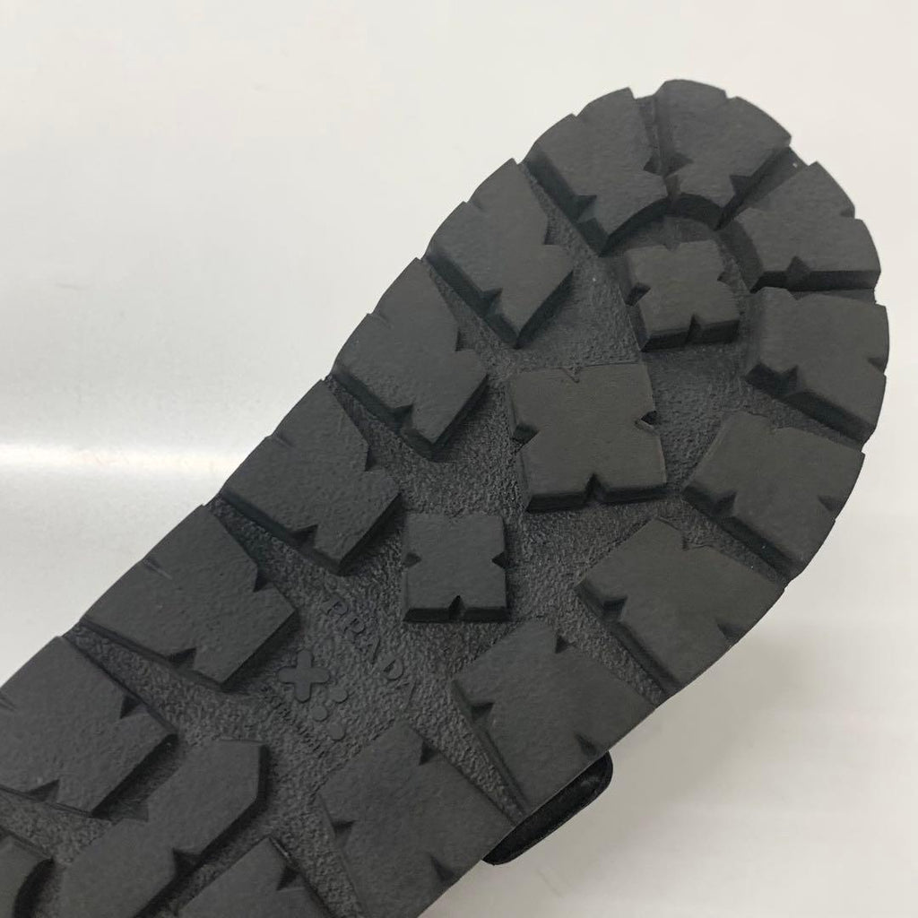 Prada Logo Padded Nappa Leather Velcro Sandals Black — view 8