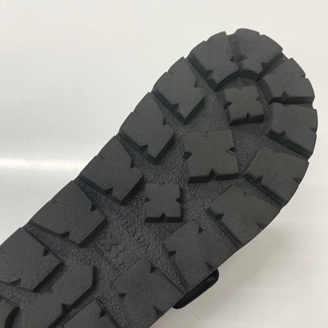 Prada Logo Padded Nappa Leather Velcro Sandals Black — view 8