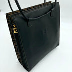 Fendi Tote Bag Zucca Pattern Gold Hardware Canvas Leather — view 6