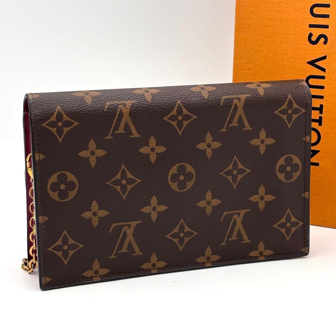 Louis Vuitton Monogram Portefeuille Flor Chain Fuchsia — view 2