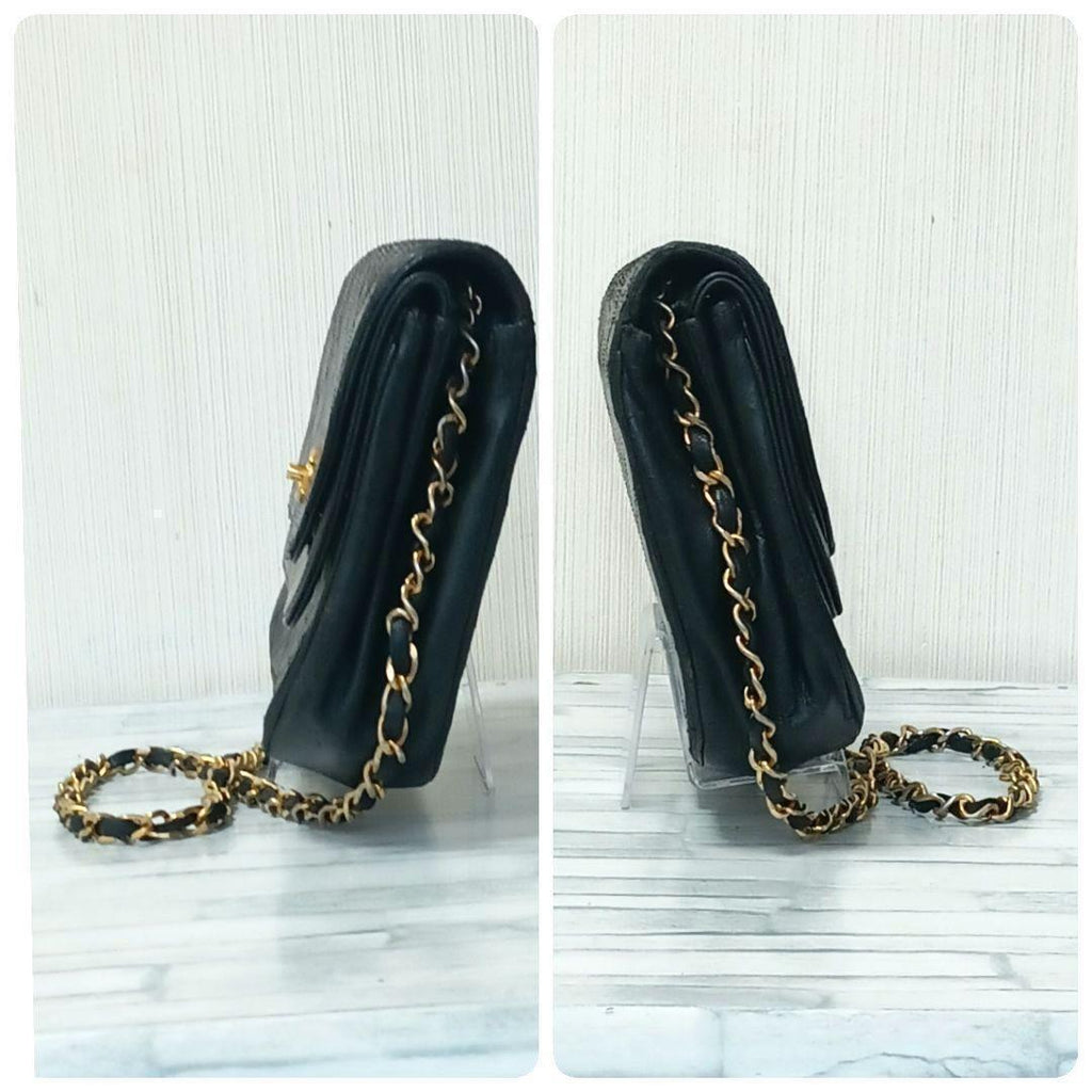 Chanel Quilted Chain Shoulder Lambskin Double Flap Black — view 3