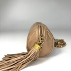 Chanel Super Fringe Quilted Lamb Shoulder Bag Beige — view 4