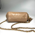 Chanel Super Fringe Quilted Lamb Shoulder Bag Beige — view 5