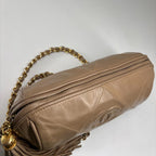 Chanel Super Fringe Quilted Lamb Shoulder Bag Beige — view 6