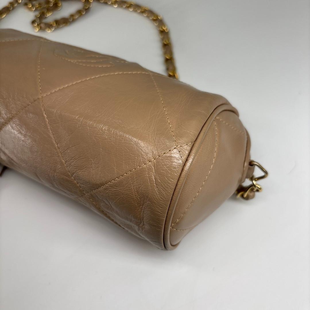 Chanel Super Fringe Quilted Lamb Shoulder Bag Beige — view 8