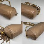 Chanel Super Fringe Quilted Lamb Shoulder Bag Beige — view 9