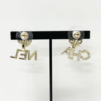 Chanel Earrings CC Logo Rhinestone Pearl Gold — view 8
